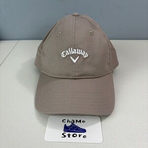 Callaway Adult Heritage Twill Golf Hat/Cap Latte White Adjustable New w/Tags
